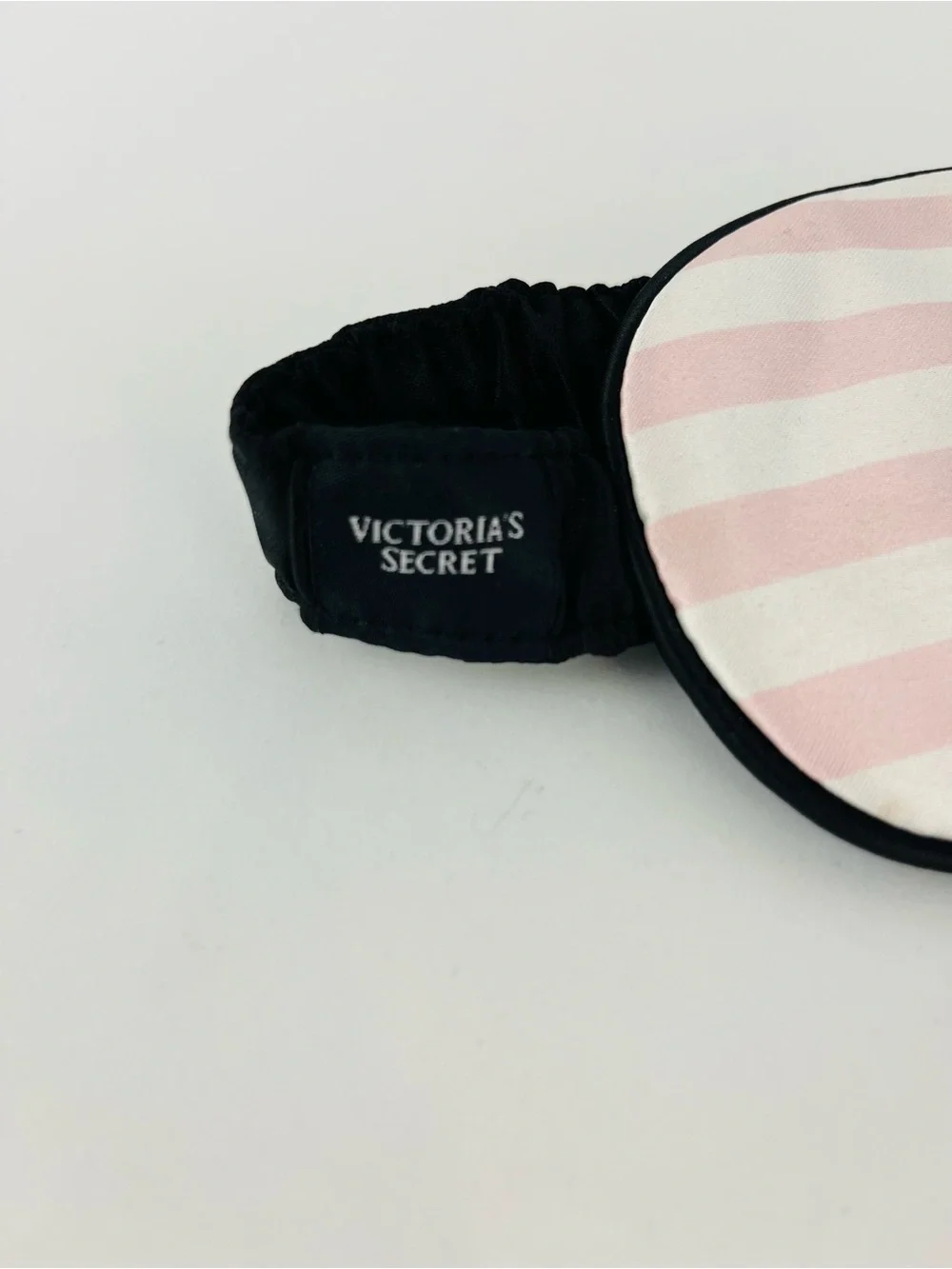 Victoria’s Secret Satin Sleep Eye Mask Signature Stripe Pink White